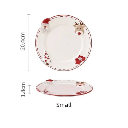 Santa Claus Ceramic Dessert Plate – Holiday Joy Edition