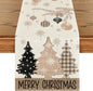Merry Christmas Table Runner – Red Pine Tree Edition