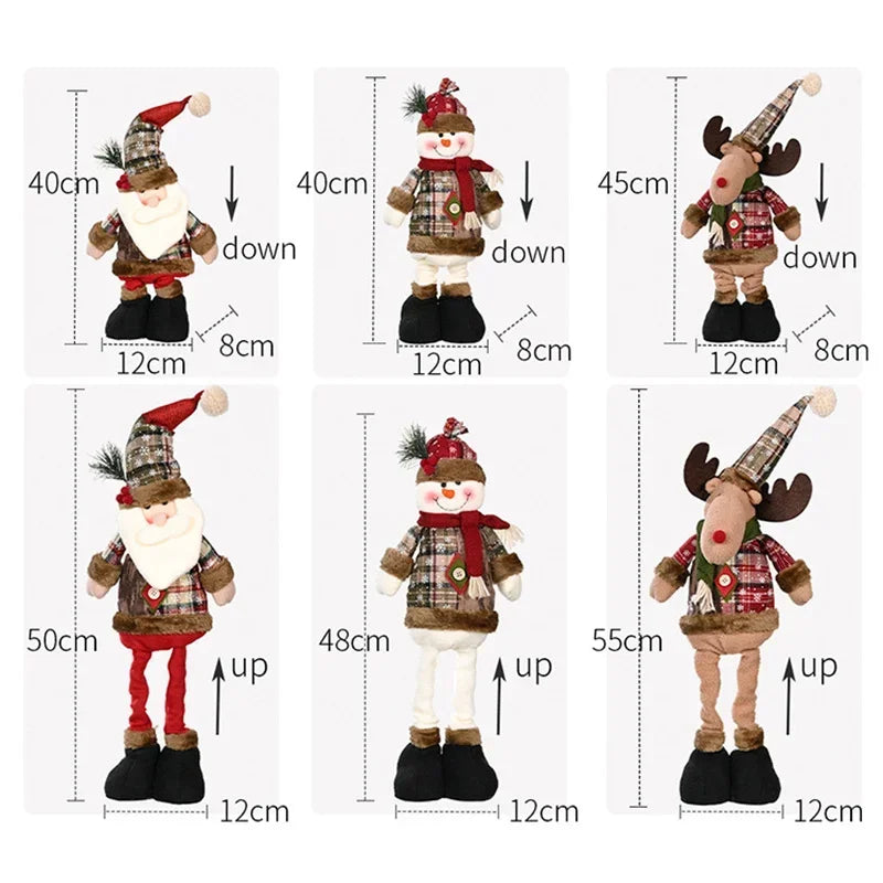 Festive Standing Doll – Santa, Snowman & Elk Edition