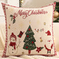 Christmas Tree & Snowflake Cushion Cover – Linen Jacquard Edition
