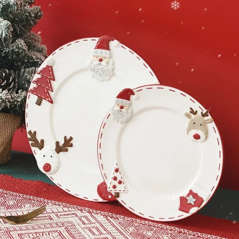 Santa Claus Ceramic Dessert Plate – Holiday Joy Edition