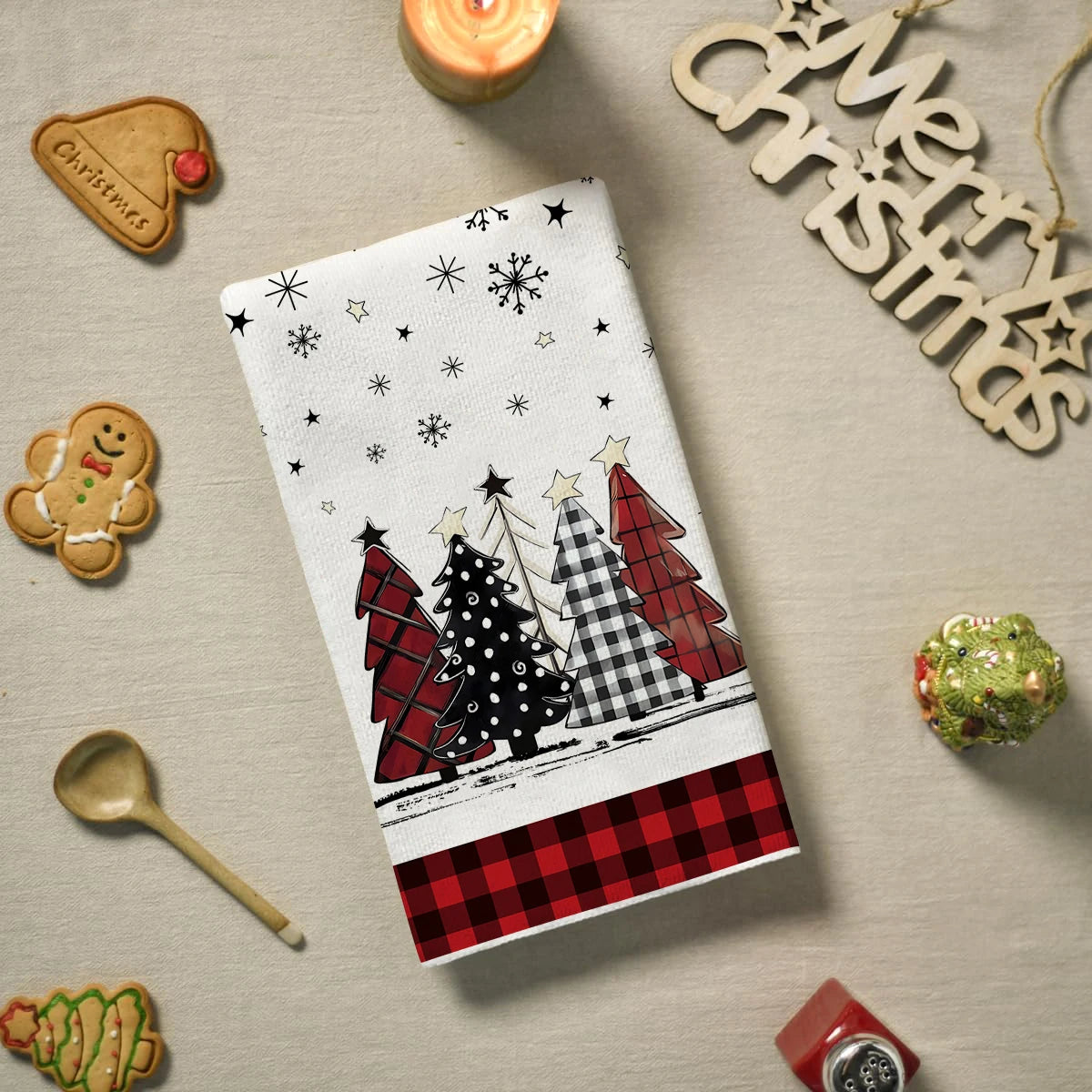 Kitchen Towels – Snowman, Snowflake & Tree Edition (Set of 2 / 4)