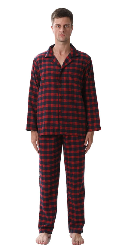 Men’s Flannel Pajama Set – Classic Plaid Edition