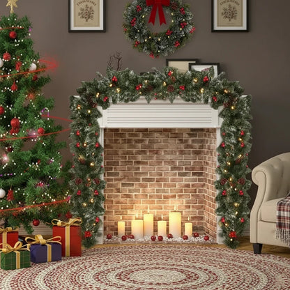 Evergreen Glow 270cm LED Christmas Garland — Pinecones & Red Berries | Seasons Co.