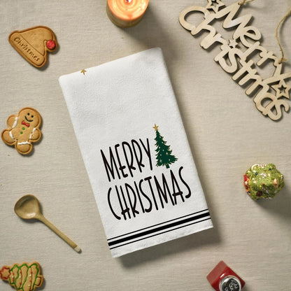 Merry Christmas Kitchen Towels – Star & Forest Edition (Set of 2 / 4)