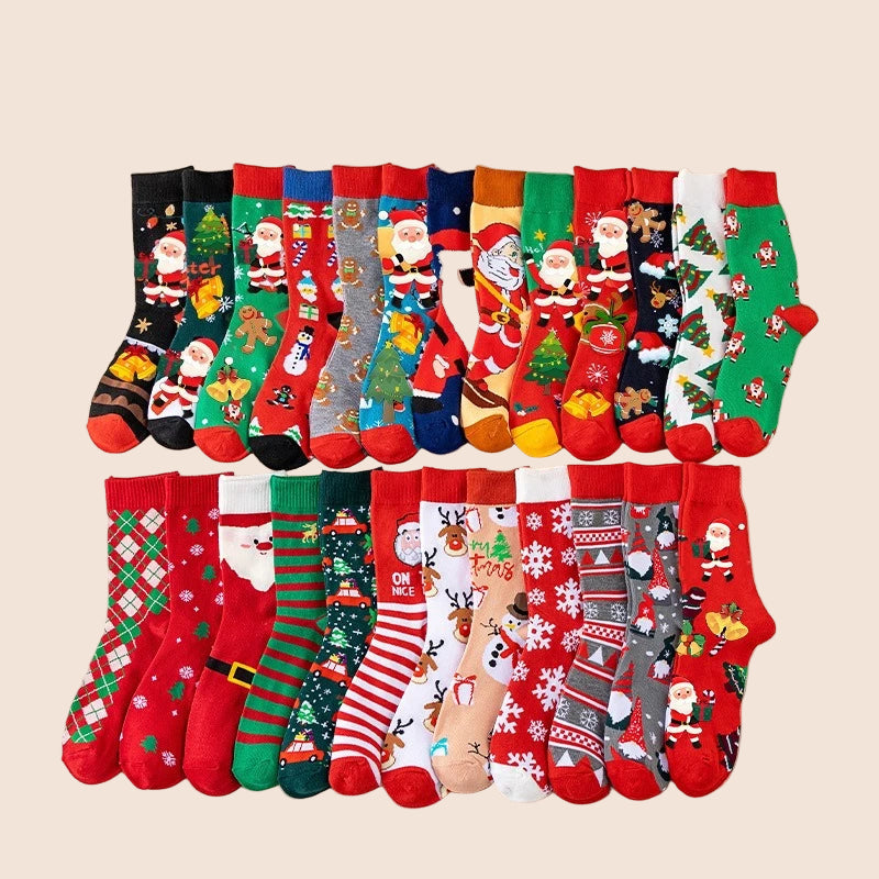 Christmas Socks Set – Santa, Reindeer & Snowman Edition (5 / 10 Pairs)