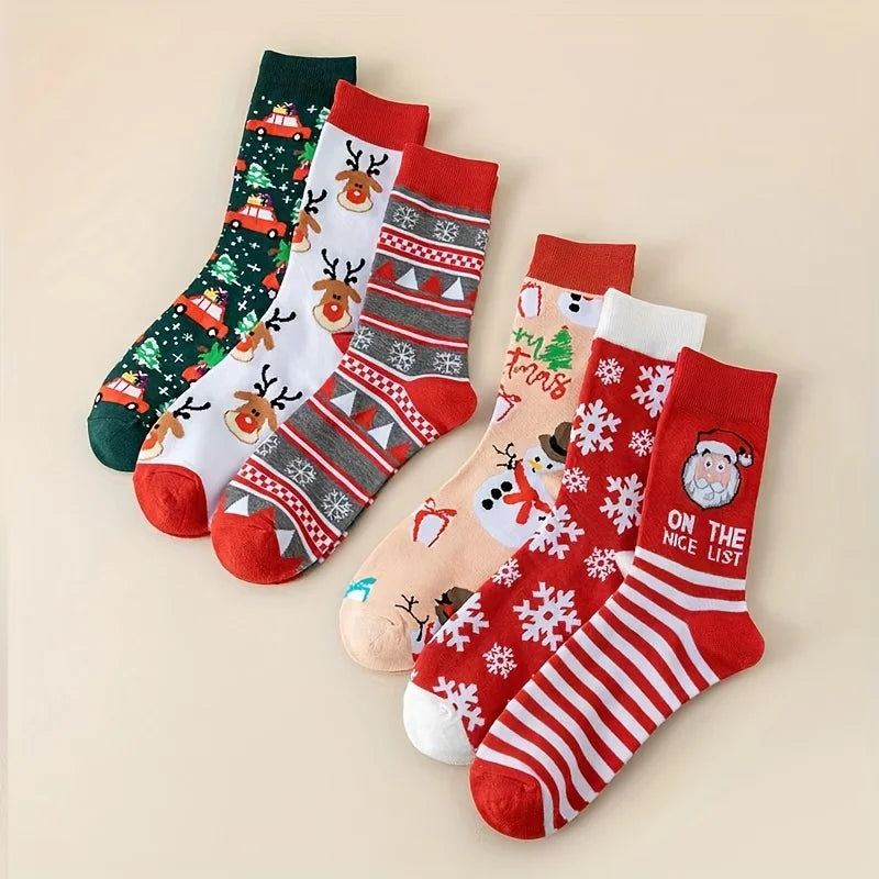 Christmas Socks Set – Santa, Reindeer & Snowman Edition (5 / 10 Pairs)