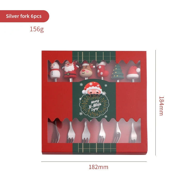 Christmas Gold & Silver Cutlery Set – Elk & Tree Edition