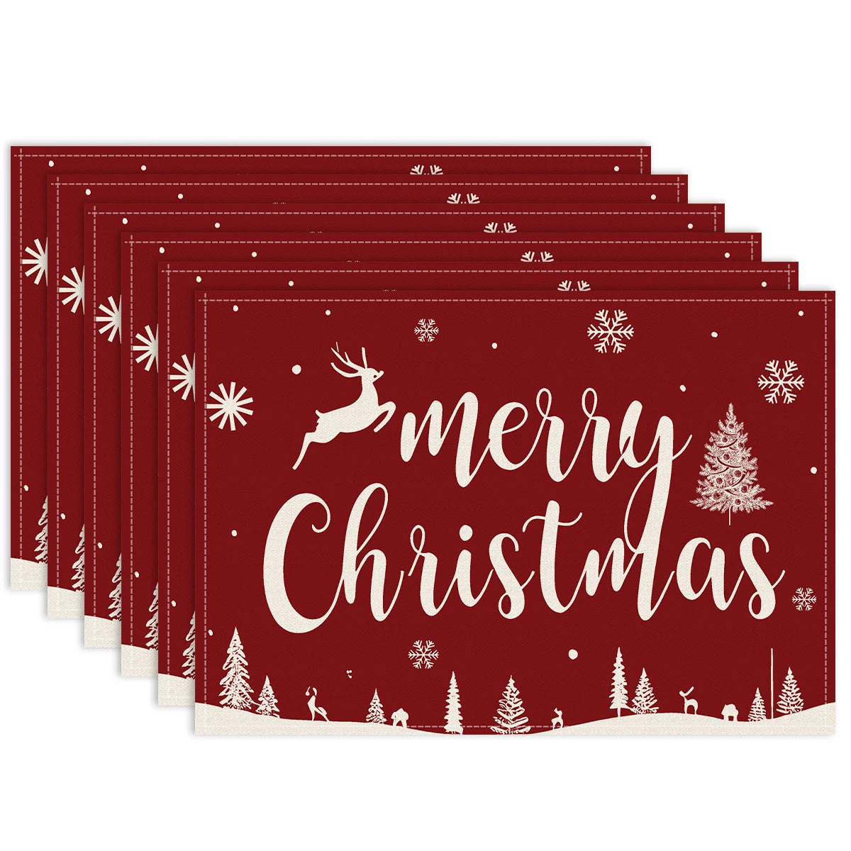 Christmas Placemats – Snowflake & Reindeer Edition (Set of 1 / 4 / 6)