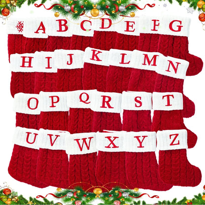 Christmas Knit Stockings – Snowflake & Letter Edition (A–Z)
