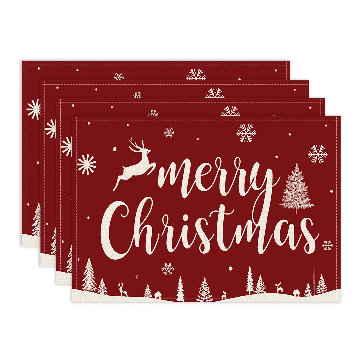 Christmas Placemats – Snowflake & Reindeer Edition (Set of 1 / 4 / 6)