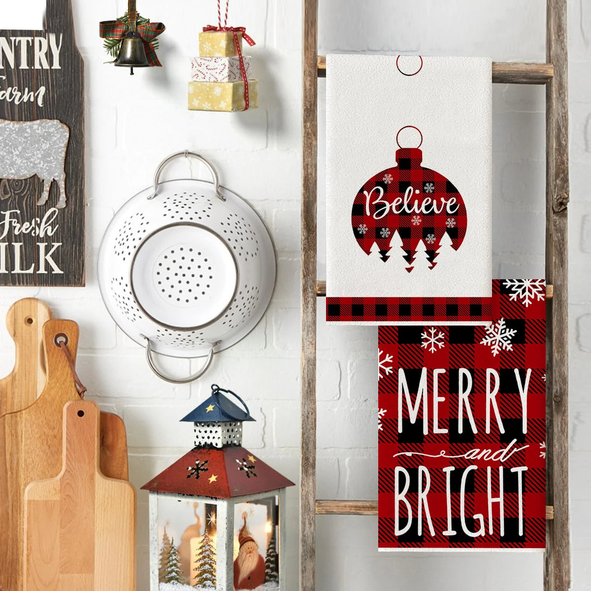 Kitchen Towels – Tree, Truck & Ornament Edition (Set of 2 / 4)