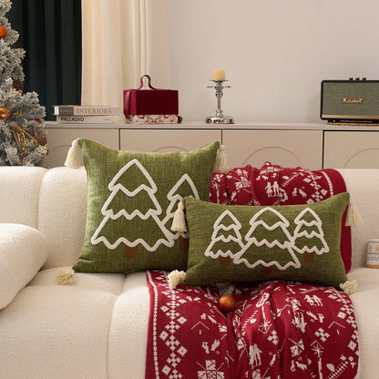 Christmas Tree Cushion Cover – Festive Canvas Edition