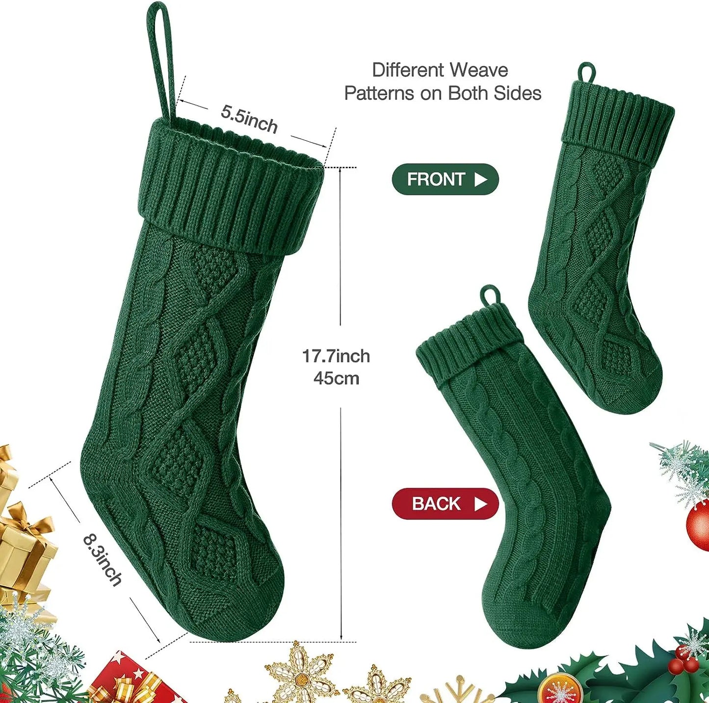 Christmas Stockings – Cable Knit Edition (Large Size)