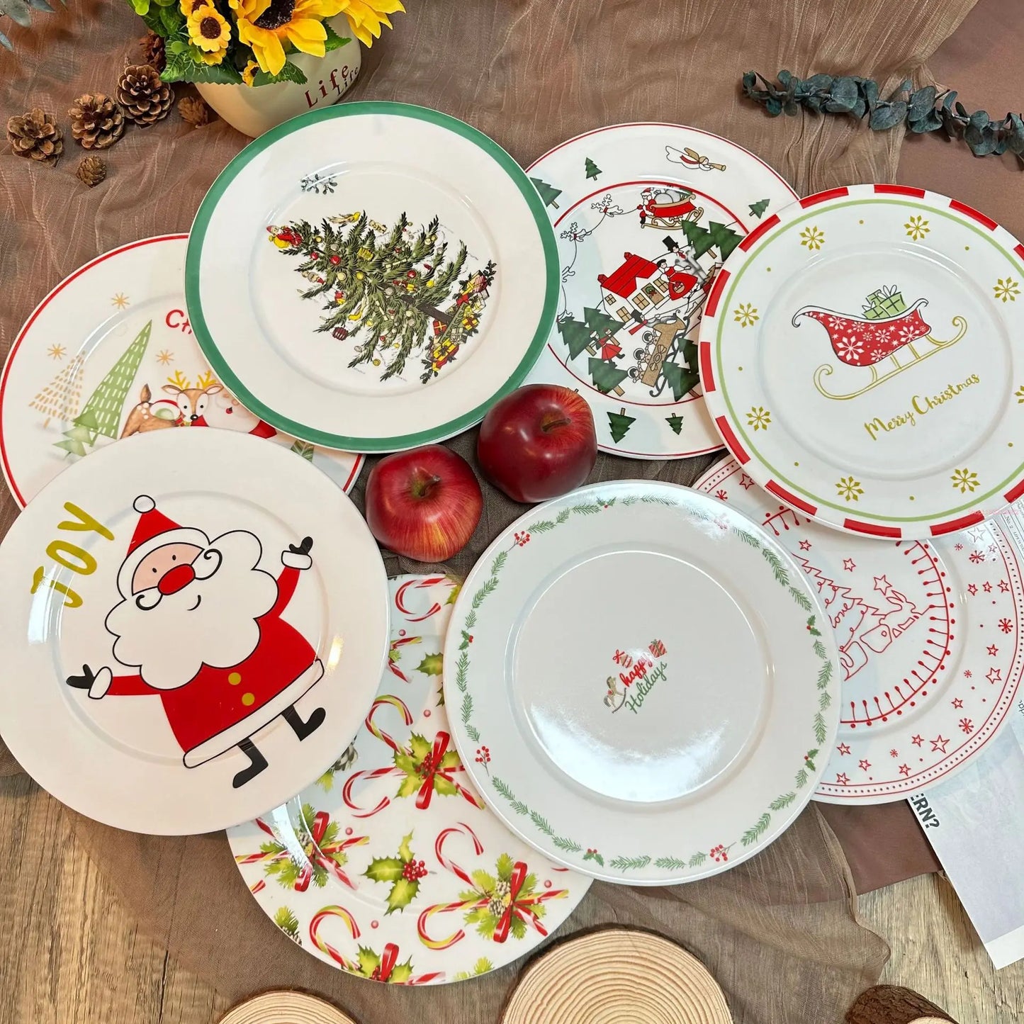 Creative Christmas Dinner Plate Set – Festive Breakfast Edition