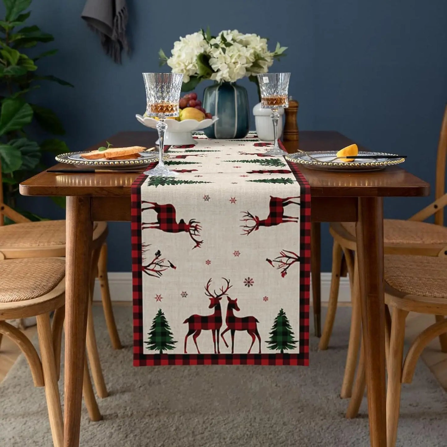 Christmas Table Runner – Reindeer & Holly Edition