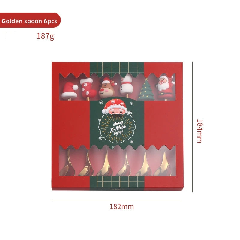 Christmas Gold & Silver Cutlery Set – Elk & Tree Edition