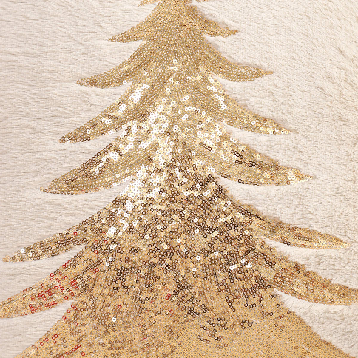 Gold Sequin Christmas Tree Cushion Cover – Holiday Luxe Edition