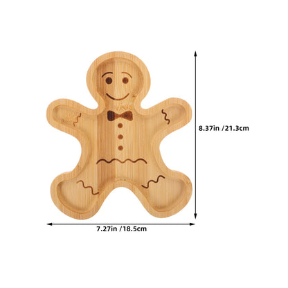 Gingerbread Man Bamboo Serving Tray – Holiday Snack Edition