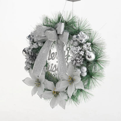 Silver Radiance Christmas Wreath — Elegant Mixed Decoration | Seasons Co.