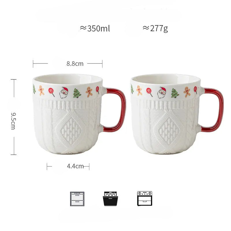 Creative Embossed Christmas Sweater Ceramic Mug | Seasons Co.