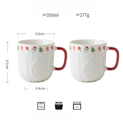 Creative Embossed Christmas Sweater Ceramic Mug | Seasons Co.