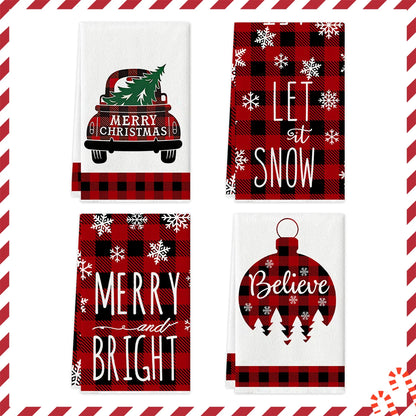 Kitchen Towels – Tree, Truck & Ornament Edition (Set of 2 / 4)