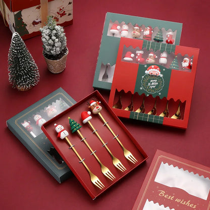 Christmas Gold & Silver Cutlery Set – Elk & Tree Edition