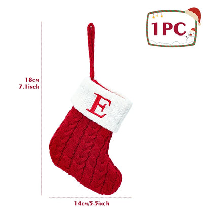 Christmas Knit Stockings – Snowflake & Letter Edition (A–Z)
