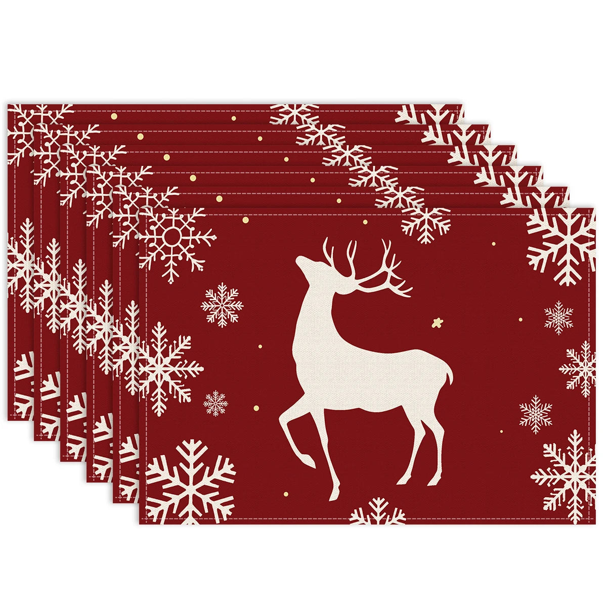 Christmas Placemats – Snowflake & Reindeer Edition (Set of 1 / 4 / 6)