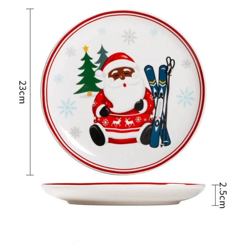Santa Claus Ceramic Mug & Plate – Festive Dessert Set | Seasons Co.