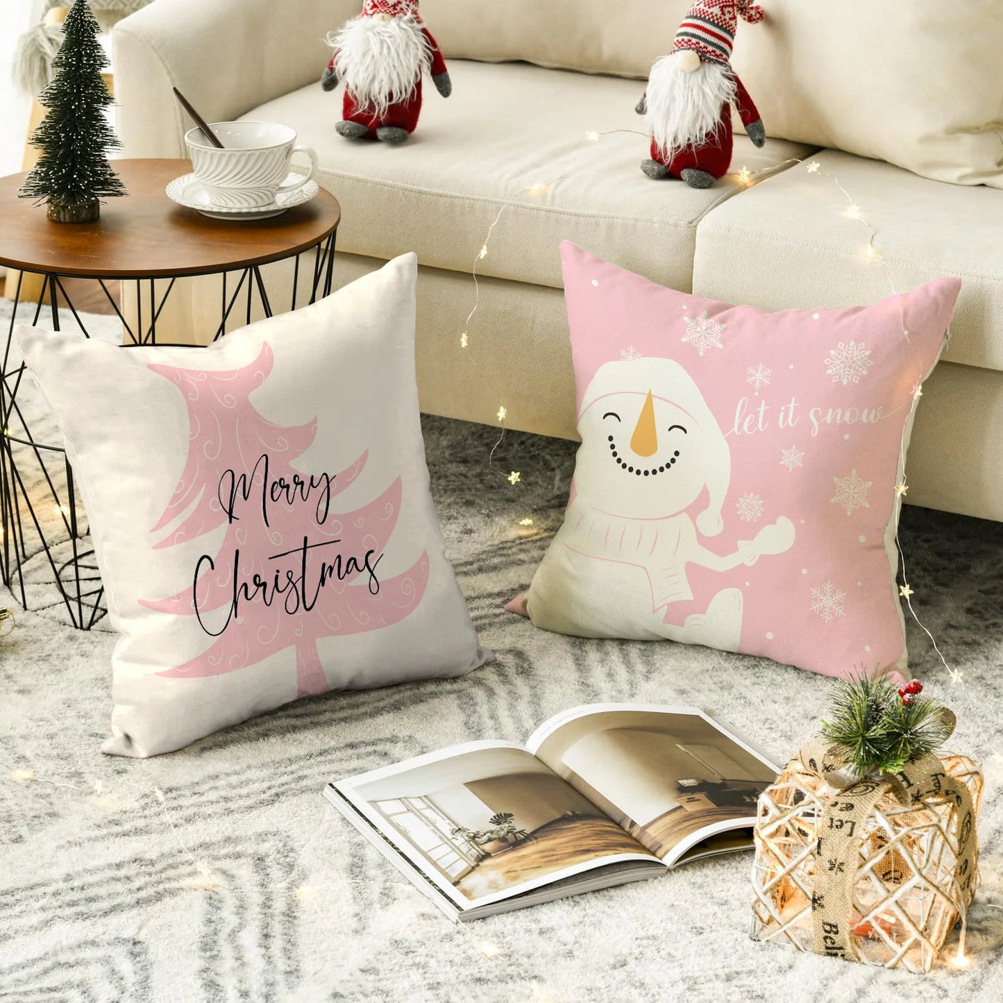 Christmas Pillow Covers – Tree, Snowman & Snowflake Edition (1 / 4 pcs)
