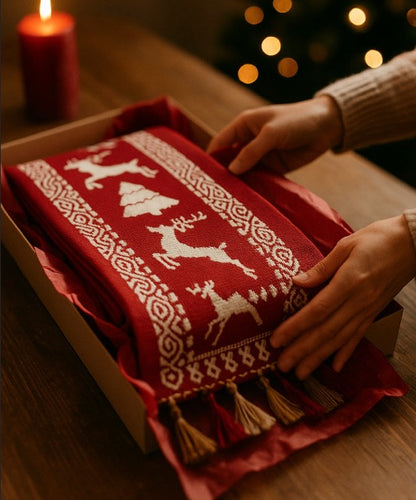 Chemin de table Flocons de neige de Noël – Jacquard Édition Hiver