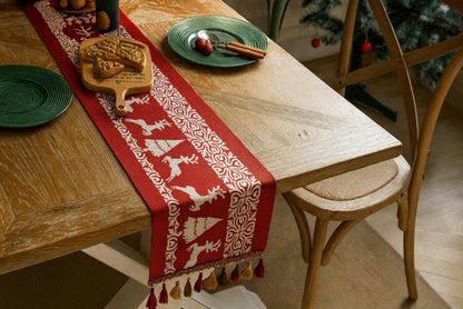 Chemin de table Flocons de neige de Noël – Jacquard Édition Hiver