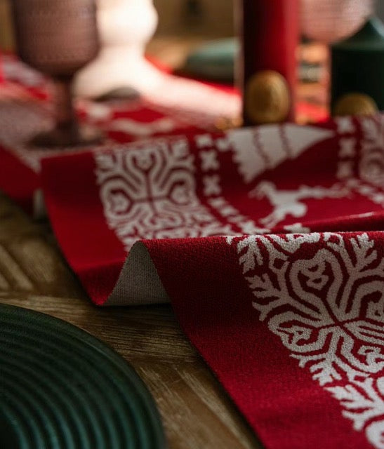 Chemin de table Flocons de neige de Noël – Jacquard Édition Hiver