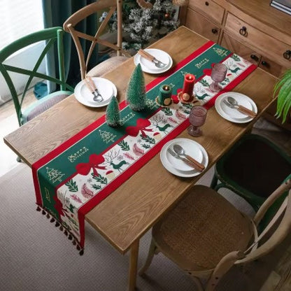 Chemin de table Flocons de neige de Noël – Jacquard Édition Hiver