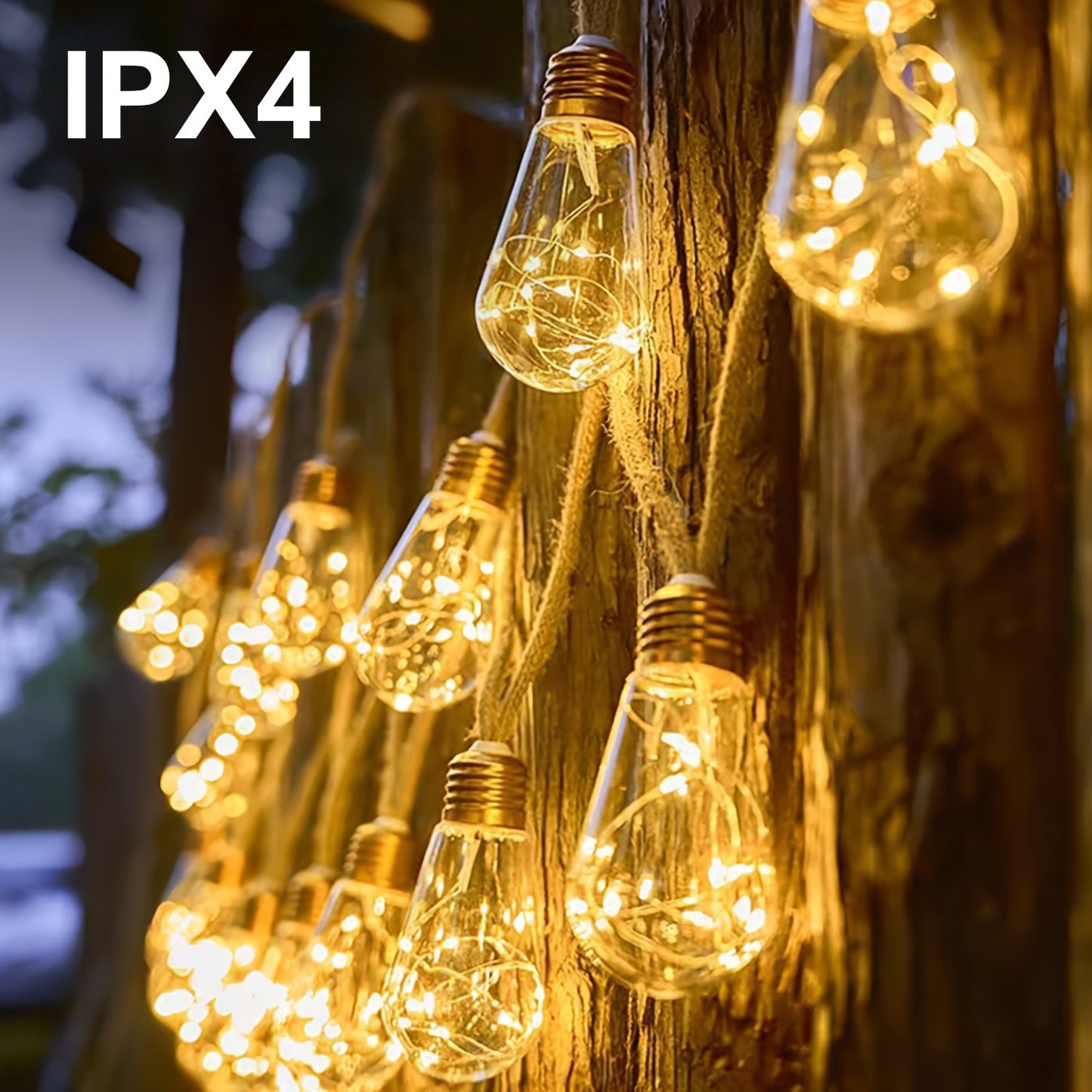 Solar Fairy String Lights — 8-Mode Outdoor Set (10/15/25 Bulbs) | Seasons Co.