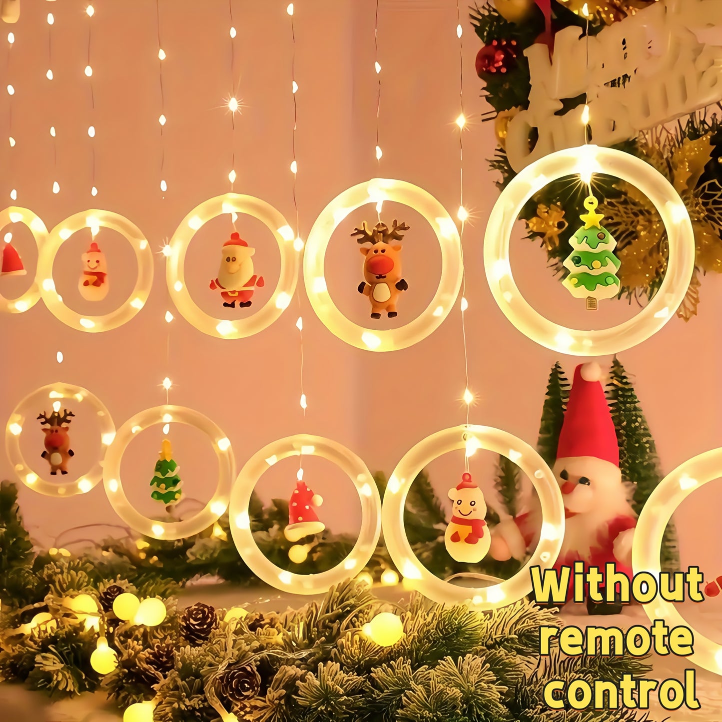 Rustic LED Curtain Lights — Santa & Reindeer Edition | Seasons Co.