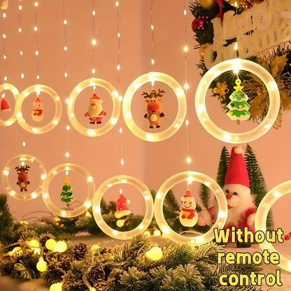 Rustic LED Curtain Lights — Santa & Reindeer Edition | Seasons Co.