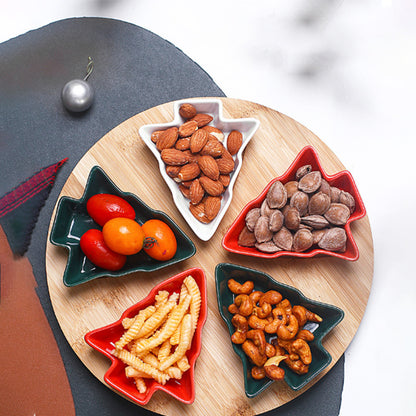Christmas Tree Serving Plate Set – Rotating Ceramic Snack Tray | Seasons Co.