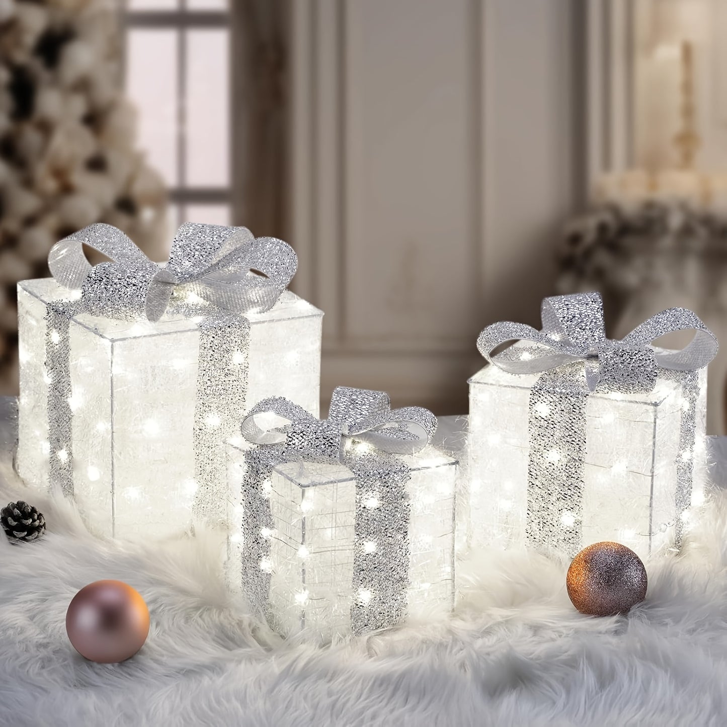 Christmas Lighted Gift Boxes Set — Warm Glow Edition | Seasons Co.