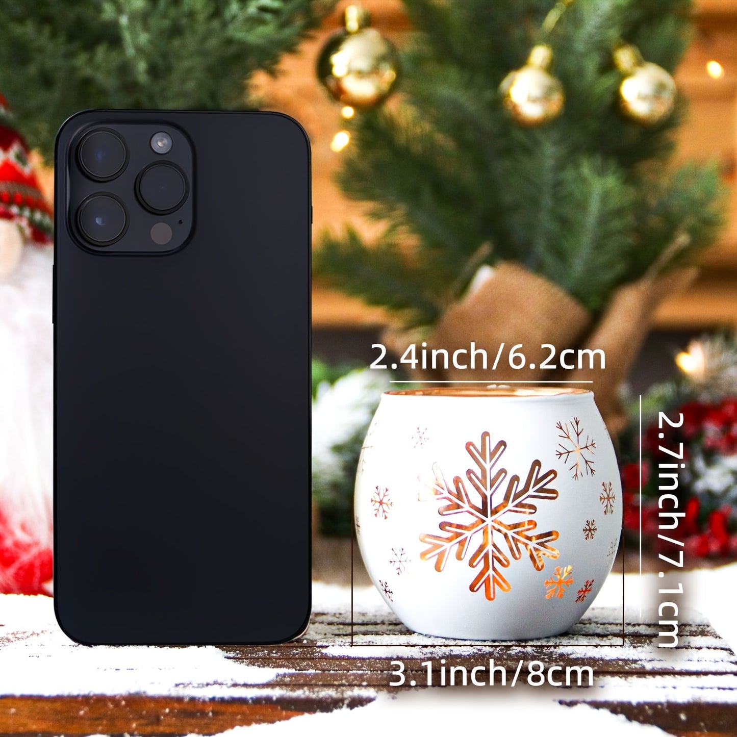 Snowflake Glass Candle Holders — Set of 2 | Seasons Co.