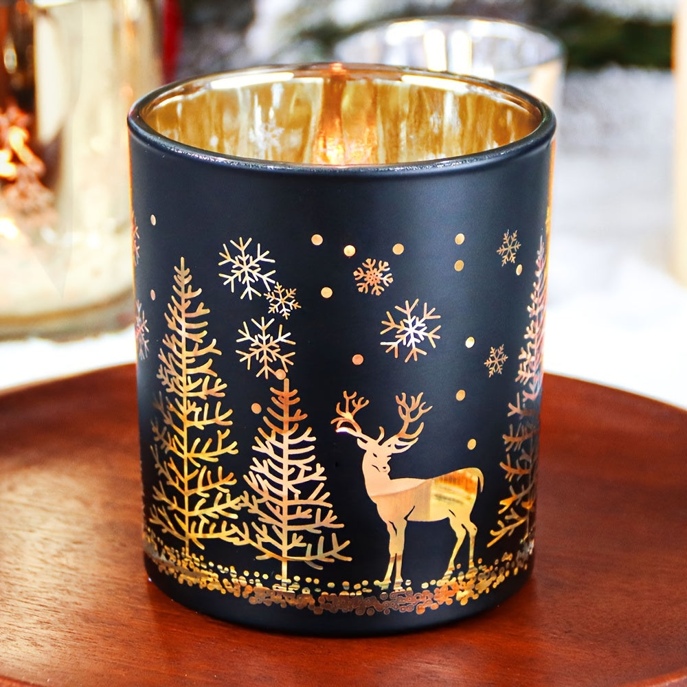 Golden Reindeer Candle Jar — Festive Glass Edition (10oz) | Seasons Co.