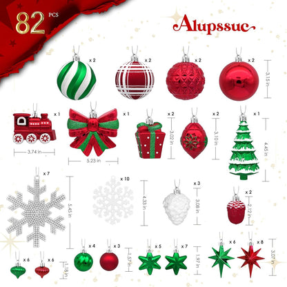 Full Christmas Ornament Set — 82-Piece Complete Tree Collection | Seasons Co.