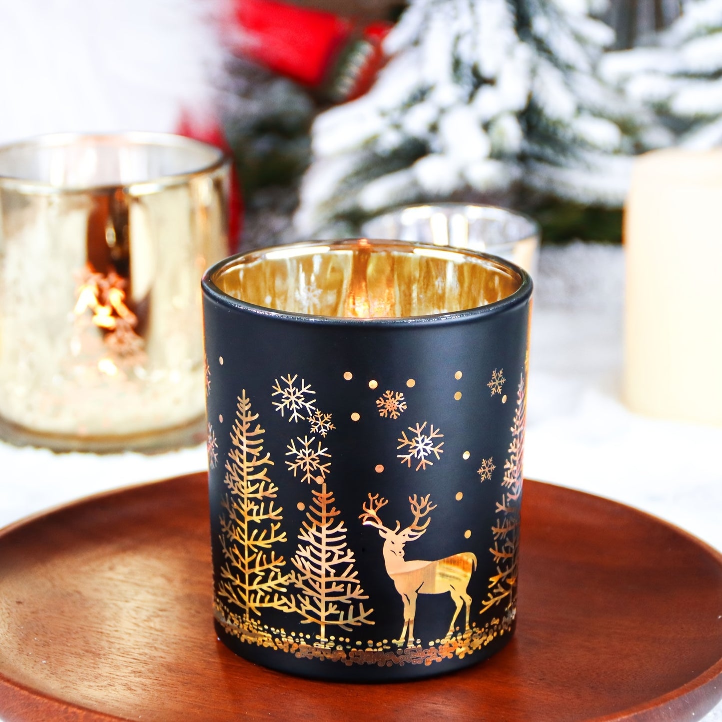 Golden Reindeer Candle Jar — Festive Glass Edition (10oz) | Seasons Co.