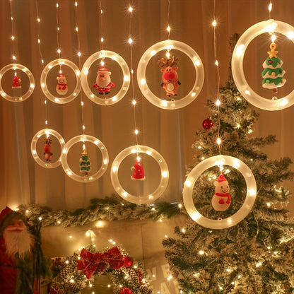 Rustic LED Curtain Lights — Santa & Reindeer Edition | Seasons Co.