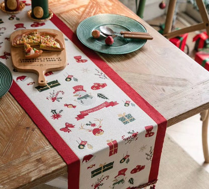 Chemin de table Flocons de neige de Noël – Jacquard Édition Hiver