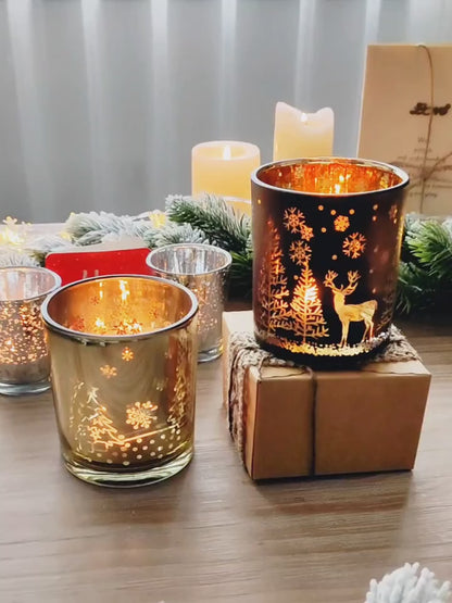 Golden Reindeer Candle Jar — Festive Glass Edition (10oz) | Seasons Co.