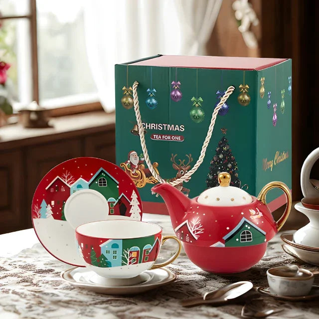Gold Plated Christmas Tea Set – Holiday Elegance Edition
